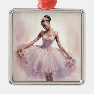 Afroamerikanischer ZuckerPlum Fairy Lila Tutu Ornament Aus Metall
