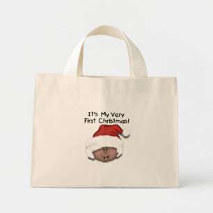 Afroamerikanisches Baby 1. Weihnachten Mini Stoffbeutel