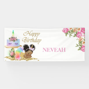 Afroamerikanisches Baby Birthday Banner