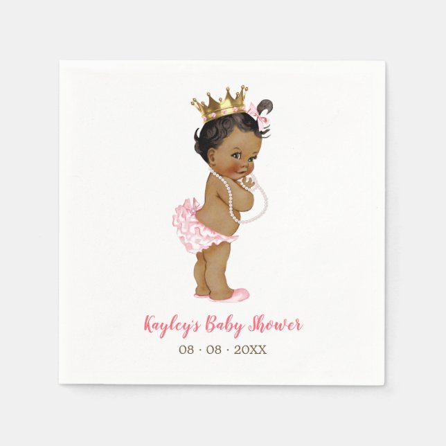 Afroamerikanisches Baby-Duschbad Napkin Serviette (Vorderseite)
