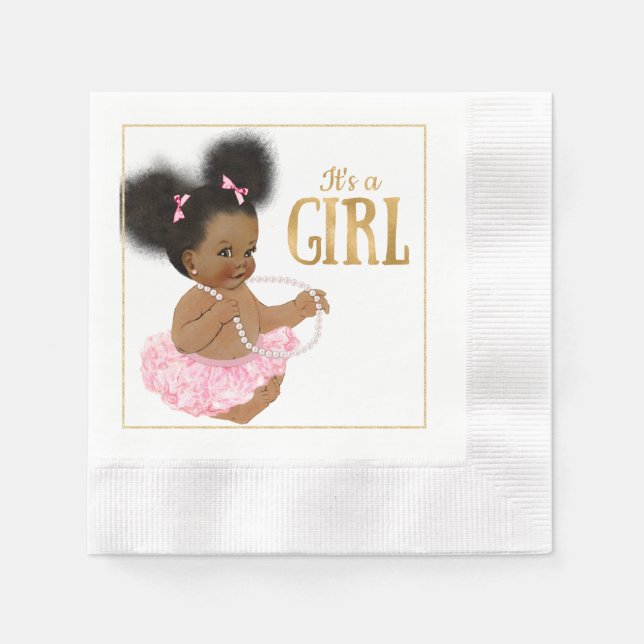Afroamerikanisches Baby-Duschpapier Napkins Serviette (Vorderseite)