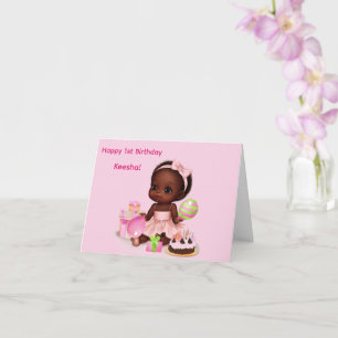 Afroamerikanisches Baby Girl Birthday Card Karte
