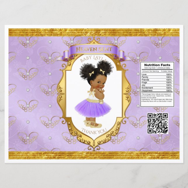Afroamerikanisches Baby-Girl Lavender-Chip-Beutel (Vorderseite)