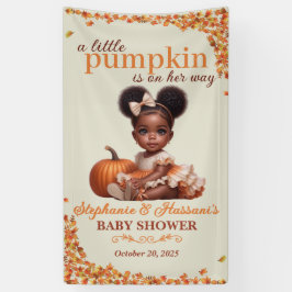 Afroamerikanisches Baby Girl Pumpkin Baby Dusche Banner