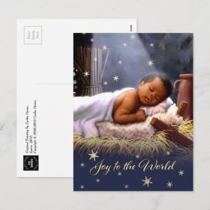 Afroamerikanisches Baby Jesus Weihnachtspostkarten Feiertagspostkarte