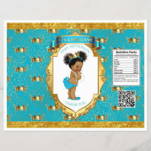 Afroamerikanisches Baby Mädchen Türkis Gold Chip-T Flyer