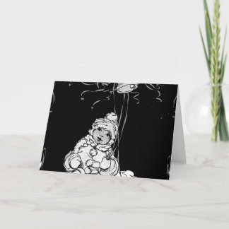Afroamerikanisches Baby mit Glocken und Luftschlan Karte