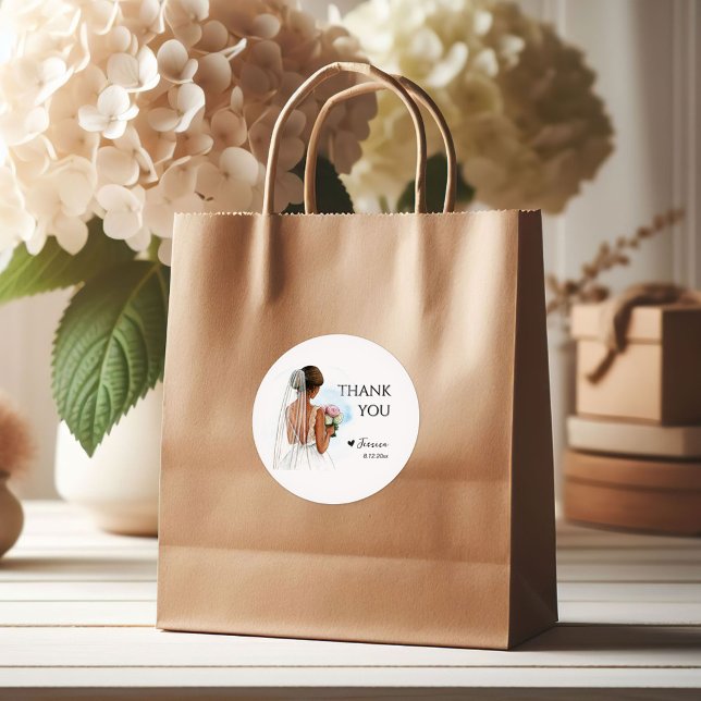 Afroamerikanisches Brautparty Herz Runder Aufkleber (Von Creator hochgeladen)