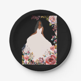 Afroamerikanisches Brautparty-Papierplatte Pappteller