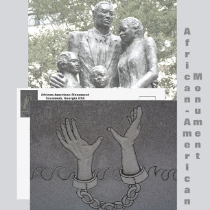 Afroamerikanisches Denkmal Savannah GA Reise Postkarte