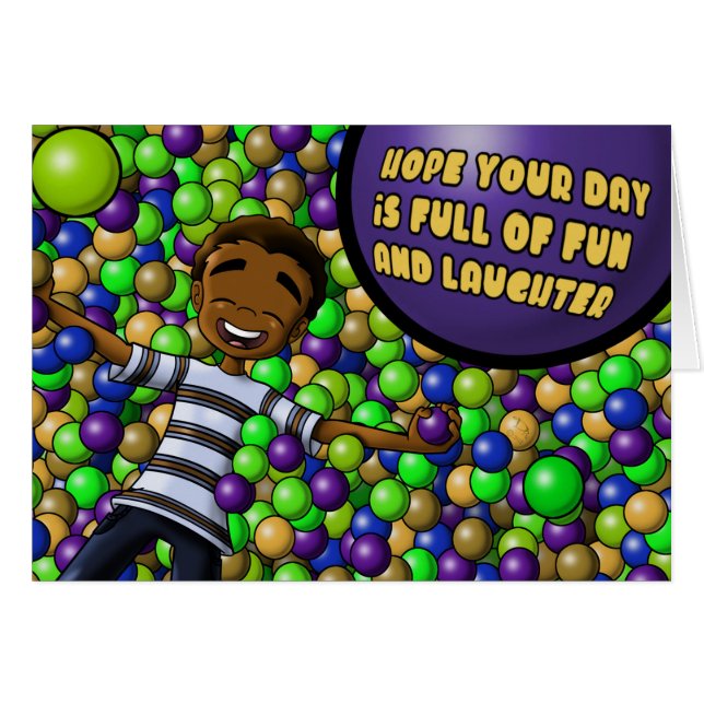 Afroamerikanisches Kind zum Geburtstag (Vorderseite (Horizontal))