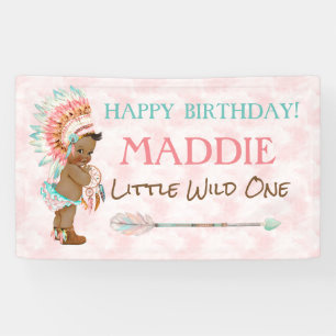 Afroamerikanisches Mädchen Kopfschmuck Native Amer Banner