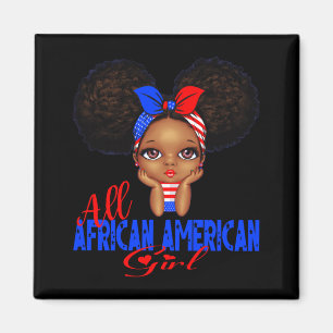Afroamerikanisches Mädchen lustig Unabhängigkeit 4 Magnet