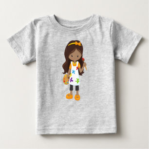 Afroamerikanisches Mädchen, Maler, Malerei, Pinsel Baby T-shirt