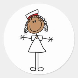 Afroamerikanisches Strichmännchen - Tshirts und Ge Runder Aufkleber