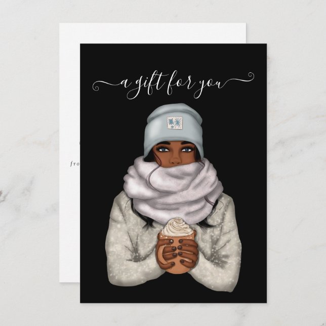 Afroamerikanisches Weihnachtsgeschenkzertifikat (Vorne/Hinten)