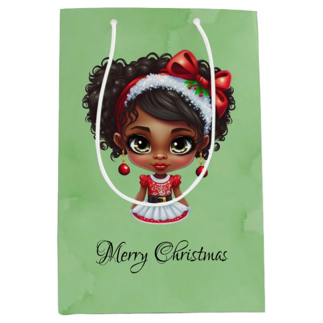 Afroamerikanisches Weihnachtskleid Mittlere Geschenktüte (Vorderseite)