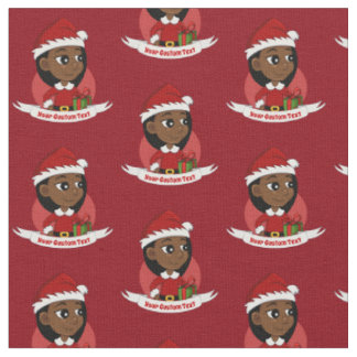Afroamerikanisches Weihnachtsmädchen-Cartoon Stoff
