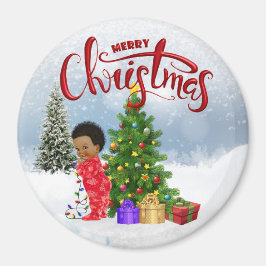Afroamerikanisches Weihnachtsmagnet Magnet