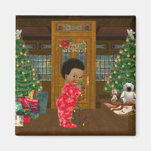 Afroamerikanisches Weihnachtsmagnet Magnet