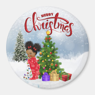 Afroamerikanisches Weihnachtsmagnet Magnet