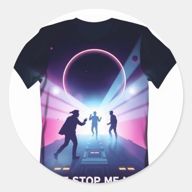 Afrobeald-Stil der Tentakeltypografie Runder Aufkleber (Vorderseite)