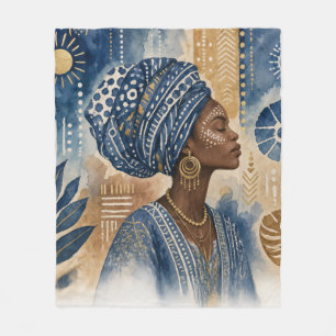 Afrobohemian Adire-Stoffästhetik, Wasserfarbe Fleecedecke