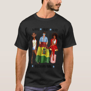 Afrobolivianische Nan Afrikanerin Bolivias Flagge  T-Shirt