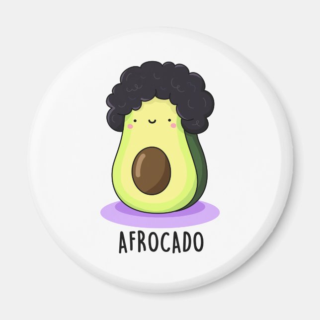 Afrocado Funny Avocado mit Afro Puff Magnet (Vorne)