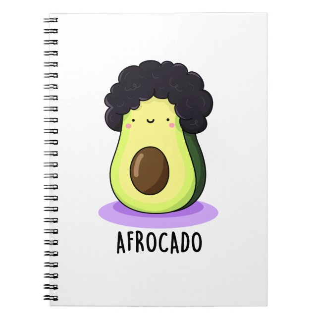 Afrocado Funny Avocado mit Afro Puff Notizblock (Vorderseite)