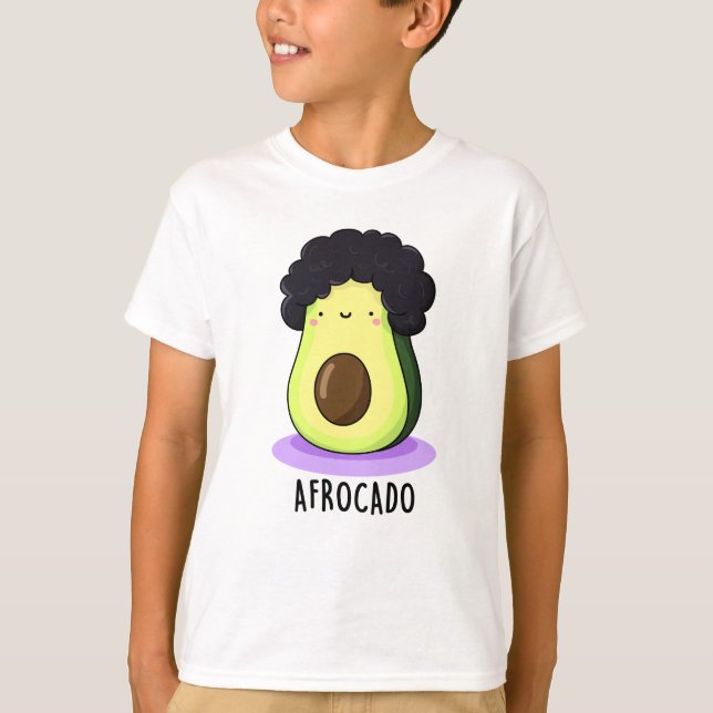 Afrocado Funny Avocado mit Afro Puff T-Shirt (Vorderseite)