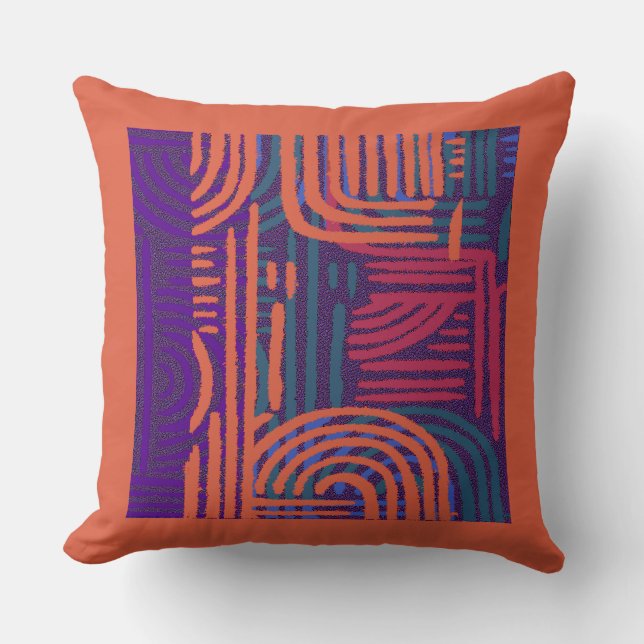 Afrocentric Geometric Graphic Motif Kissen (Vorderseite)
