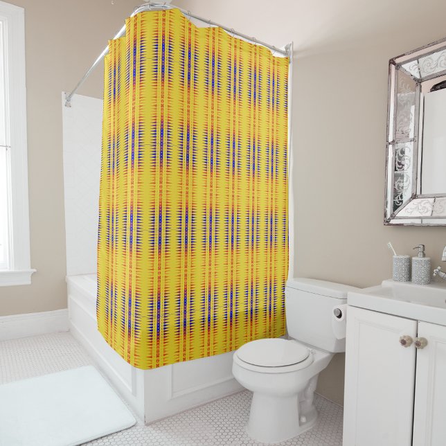 Afrocentric Geometric Print Shower Curtain  Duschvorhang (Von Creator hochgeladen)