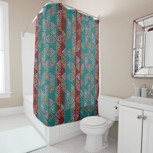 Afrocentric Geometric Print Shower Curtain  Duschvorhang (Von Creator hochgeladen)