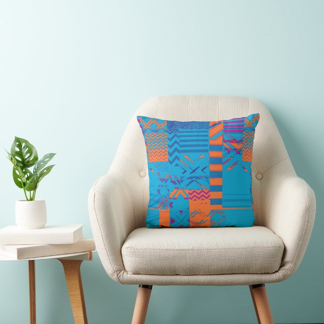 Afrocentric Geometric Print Throw Pillow Kissen (Von Creator hochgeladen)