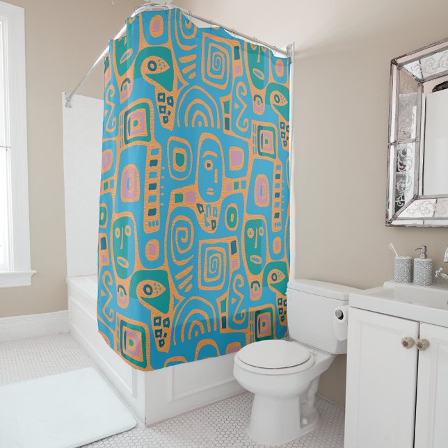 Afrocentric Geometric Shower Curtains Duschvorhang (Von Creator hochgeladen)