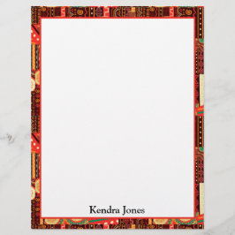 Afrocentric Kente Tribal Muster Notepad Briefbogen