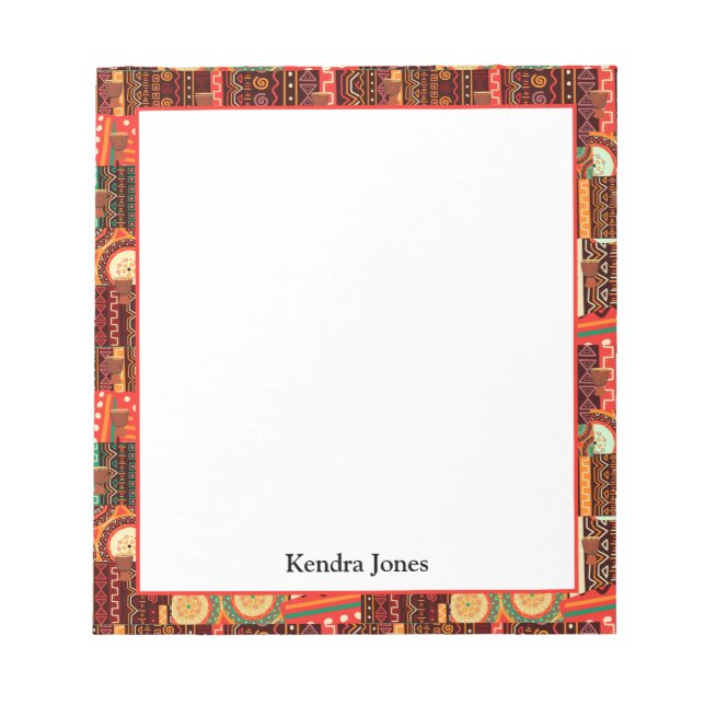 Afrocentric Kente Tribal Muster Notepad Notizblock (Vorderseite)