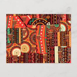 Afrocentric Kente Tribal Pattern Postkarte