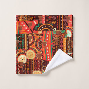 Afrocentric Kente Tribal Pattern Waschlappen
