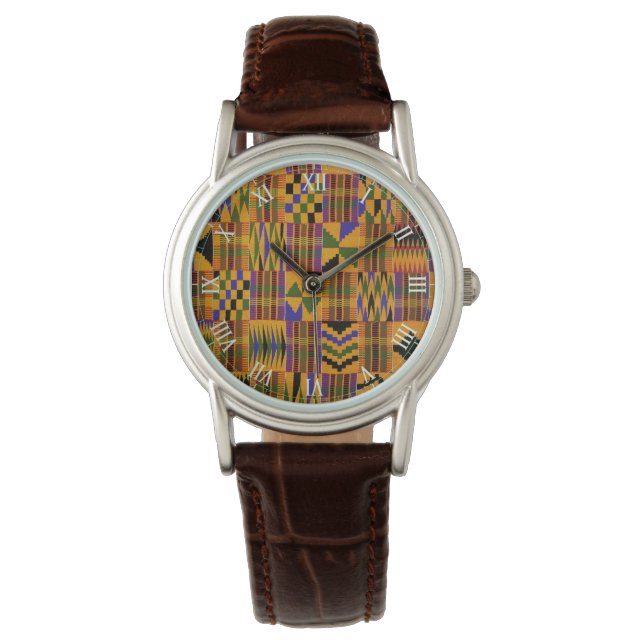 Afrocentric Kente Wristwatch Armbanduhr (Vorderseite)