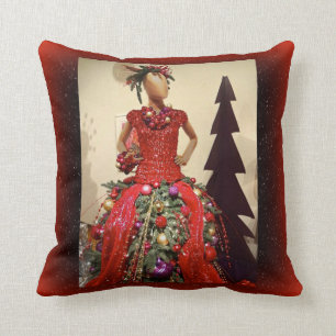 Afrocentric Kleiderform-Mannequin-Weihnachtsbaum Kissen