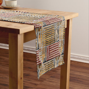 Afrocentric Kuba Tuch Print Kurzer Tischläufer
