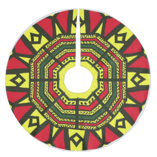 Afrocentric Mandala Polyester Weihnachtsbaumdecke