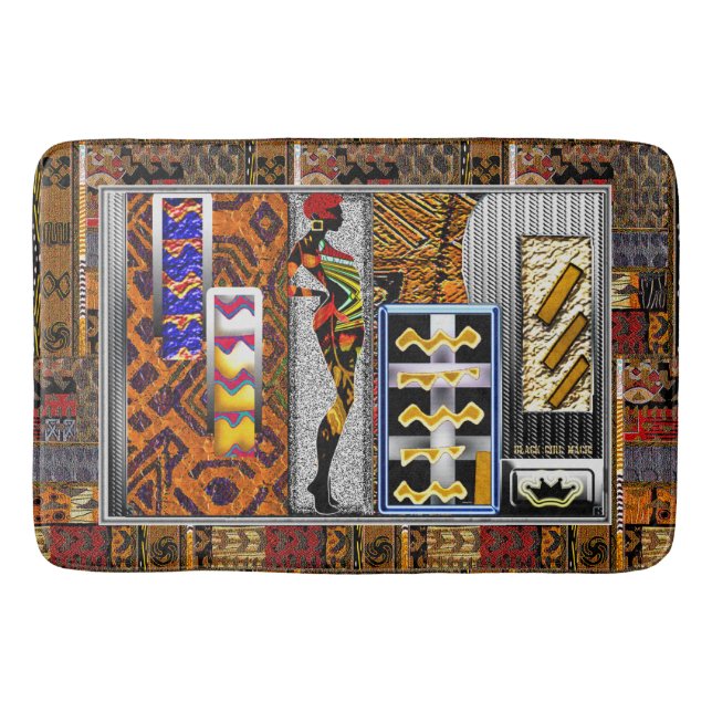 Afrocentric Motif Pattern Print Badematte (Vorderseite)