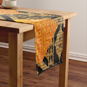 Afrocentric Mud Cloth Motif Kurzer Tischläufer