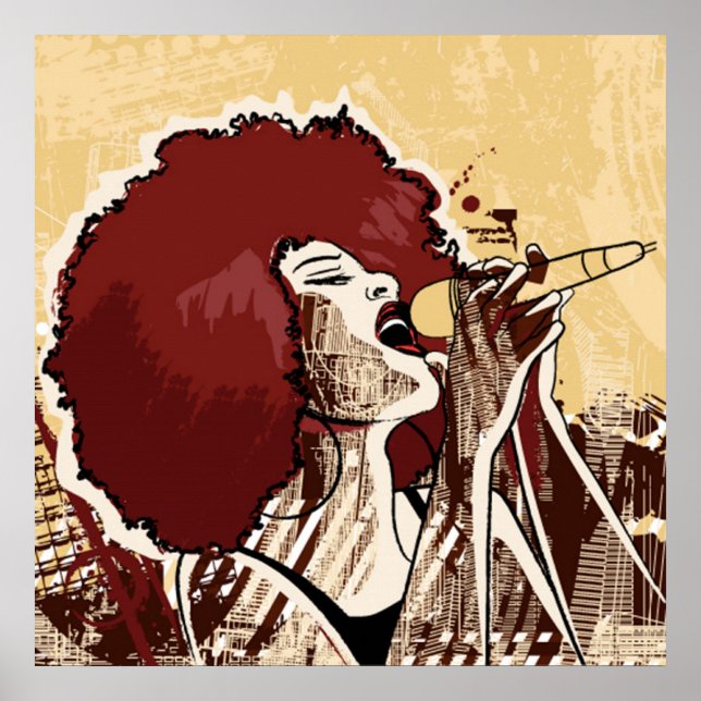 Afrocentric Singer Poster (Vorne)