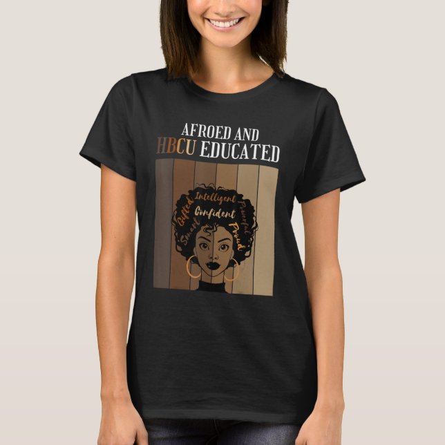 Afroed und HBCU unterrichteten historische schwarz T-Shirt (Vorderseite)