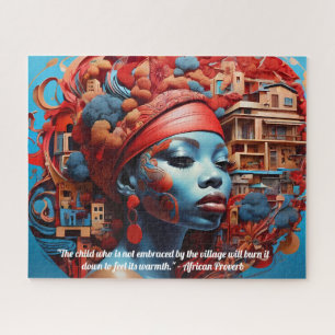 Afrofuturismus: Lebendige afrikanische Schönheit u Puzzle