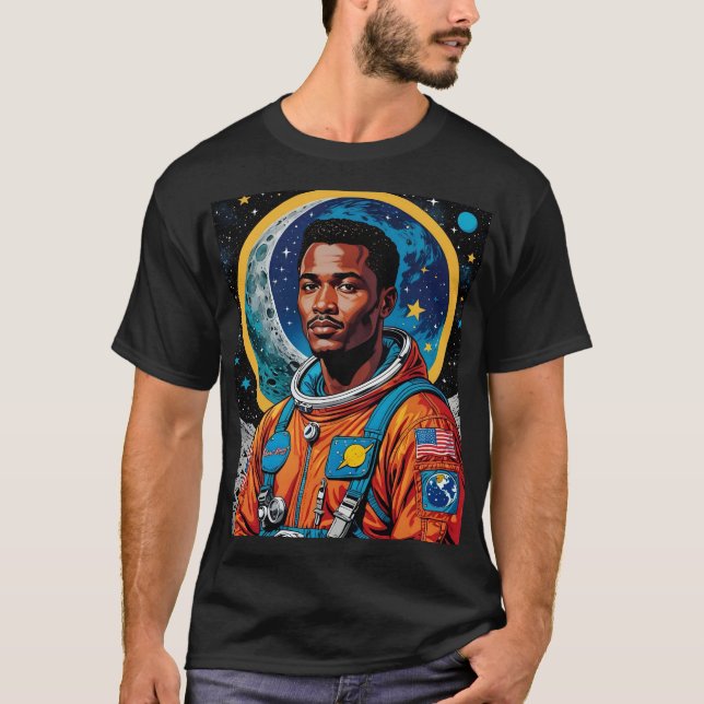 Afrofuturistisches Astronautenkunst T-Shirt (Vorderseite)